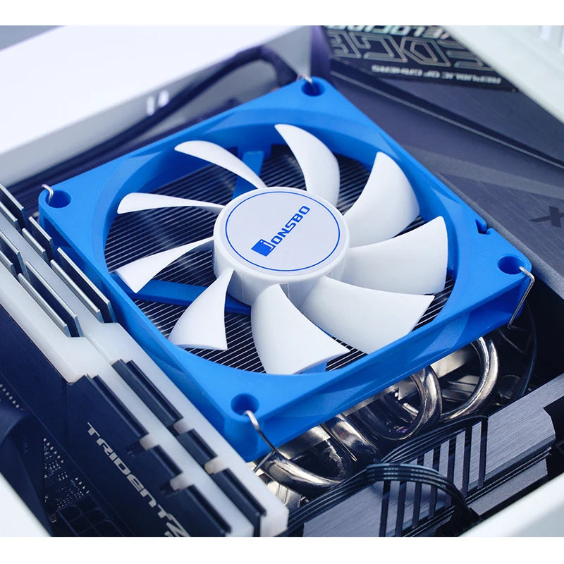JONSBO HP-400 CPU Radiator Aluminum Alloy 9CM Fan Press Down 4 Pipes Thin Heat Sink