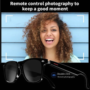 Camera Smart Glasses Blue Light Filtering Polarized Sunglass Lenses  Audio Built-in Mic & Speakers Touch & Voice Assistant Music