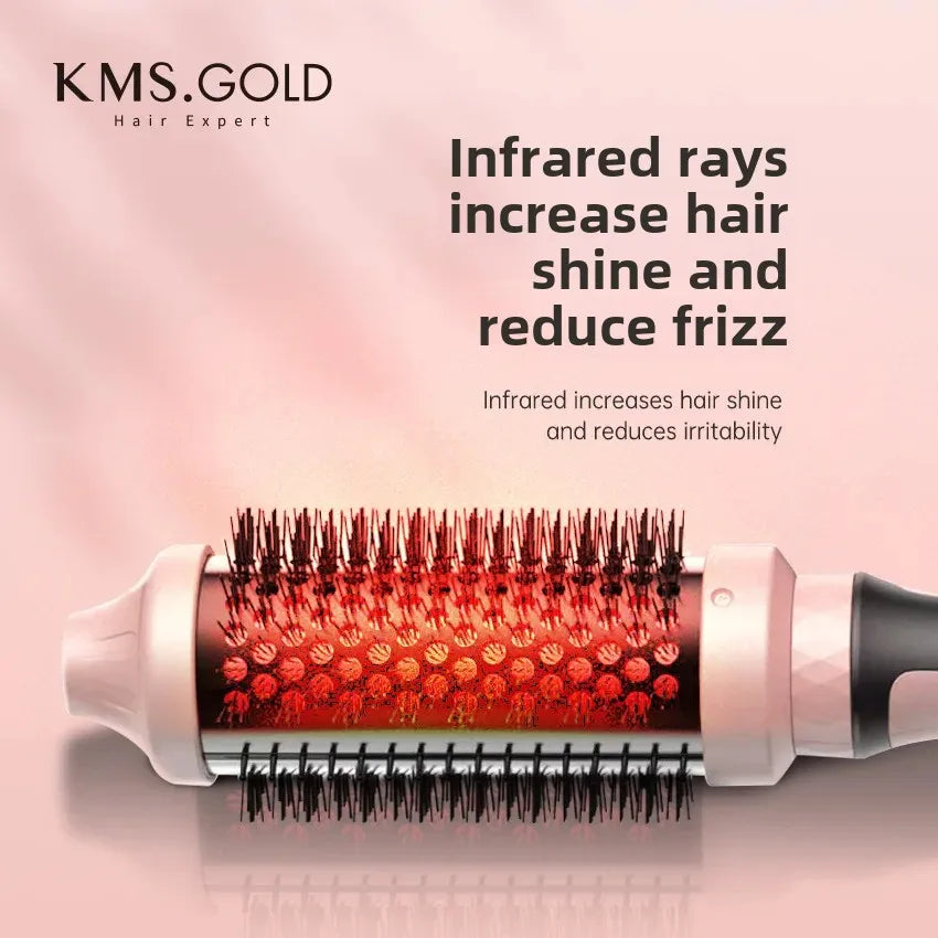 Dual-Use Home Hair Straightening Brush Infrared Curling Iron Two-In-One Non-Damaging Hairdressing Tool Versatile Hair Care