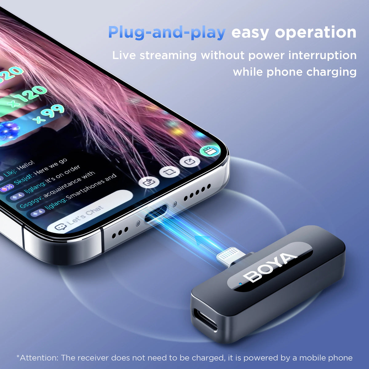 BOYA BY-V3  Wireless Lavalier Lapel Mini Microphone for iPhone Android Smartphone PC Computer Live Streaming Youtube Recording