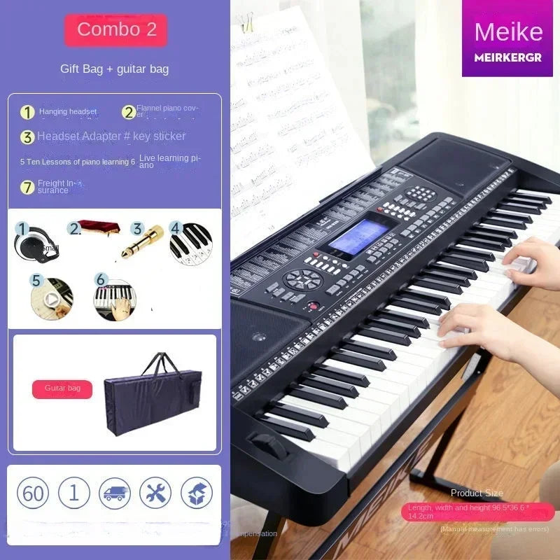 Professional Piano Keyboard Music Synthesizer Children Piano Digital Midi Controller 61 Keyssintetizador Musical Instruments