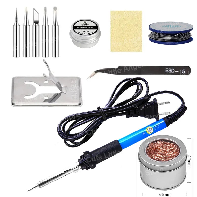 60W Electric Soldering Iron LCD Digital Display Adjustable Temperature Welding Repair Tools 220V / 110V Solder Wire Tips