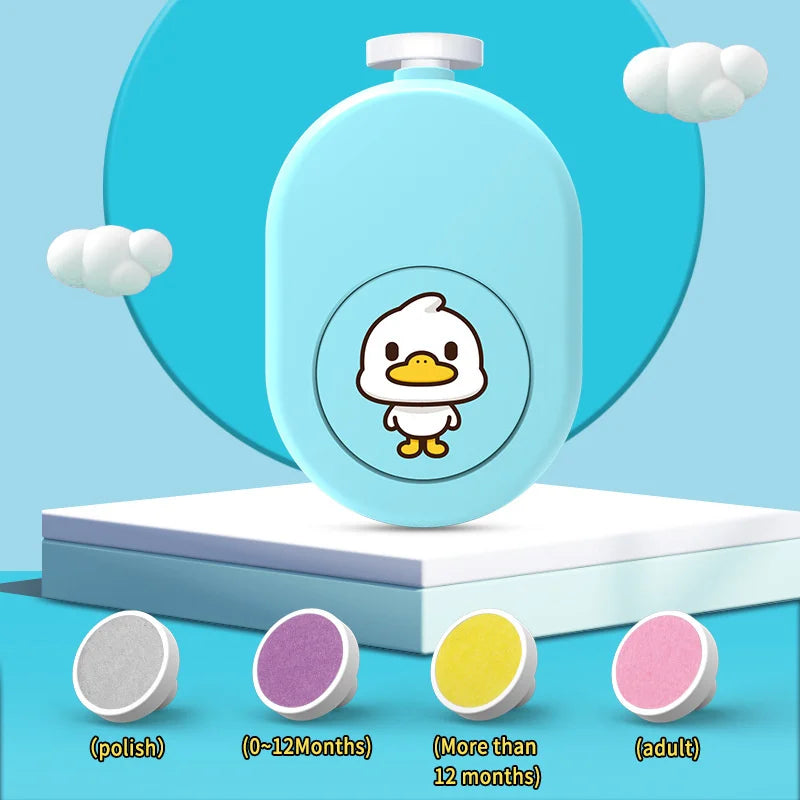 Newborn Baby Nail Trimmer Kids Nail Polisher Tool Electric Manicure Pedicure Nail Clippers File With 4 Replacement Pads