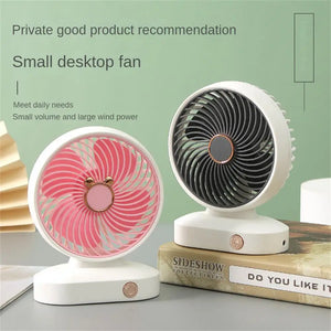 Electric Fan Usb Charging Rechargeable Powerful Portable Student Office Dormitory Small Gift Cooling Fans Small Desktop Fan - Stereotech
