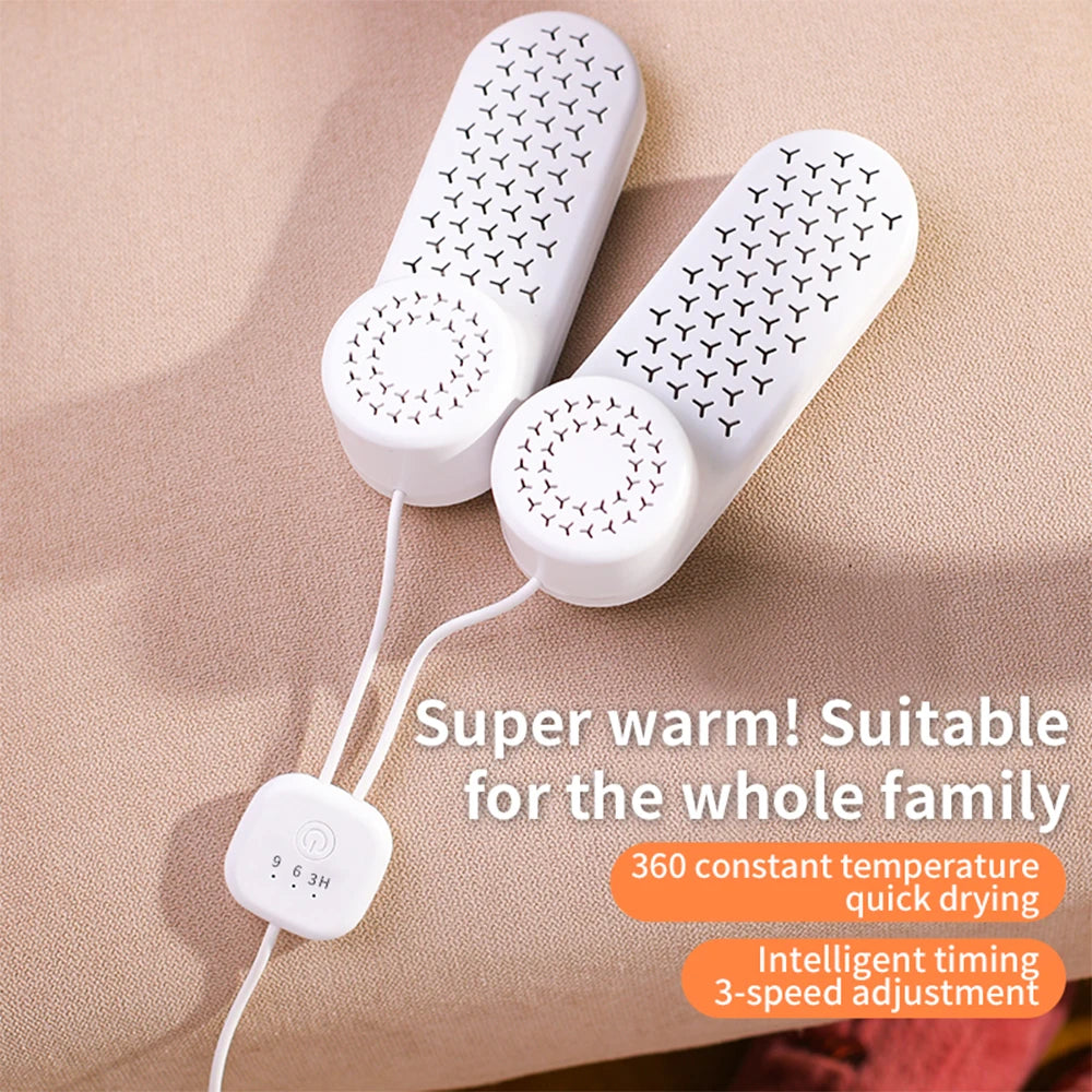 Shoe Dryer Warm Air Mute Timing Temperature Dry Deodorization Sterilization Dehumidifier Waterproof Portable Shoe Heater Winter