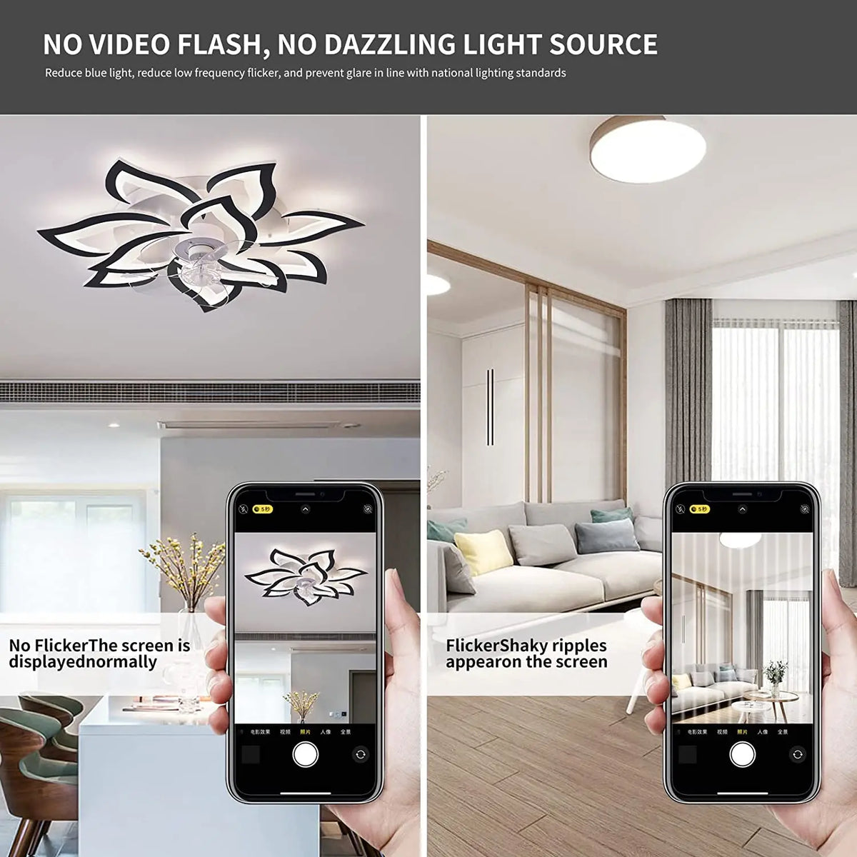 2024 New Modern Smart Fan Light Mobile App Remote Control Frequency Conversion Light Fan Light Quiet Luster Ceiling Fan Light - Stereotech