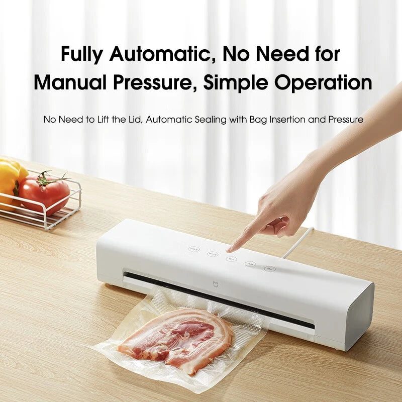 XIAOMI MIJIA Vacuum Sealers Machine 220V With Free 10pcs Vacuum Bags For Kitchen Household Food Vacuum Sealer Packaging Machine