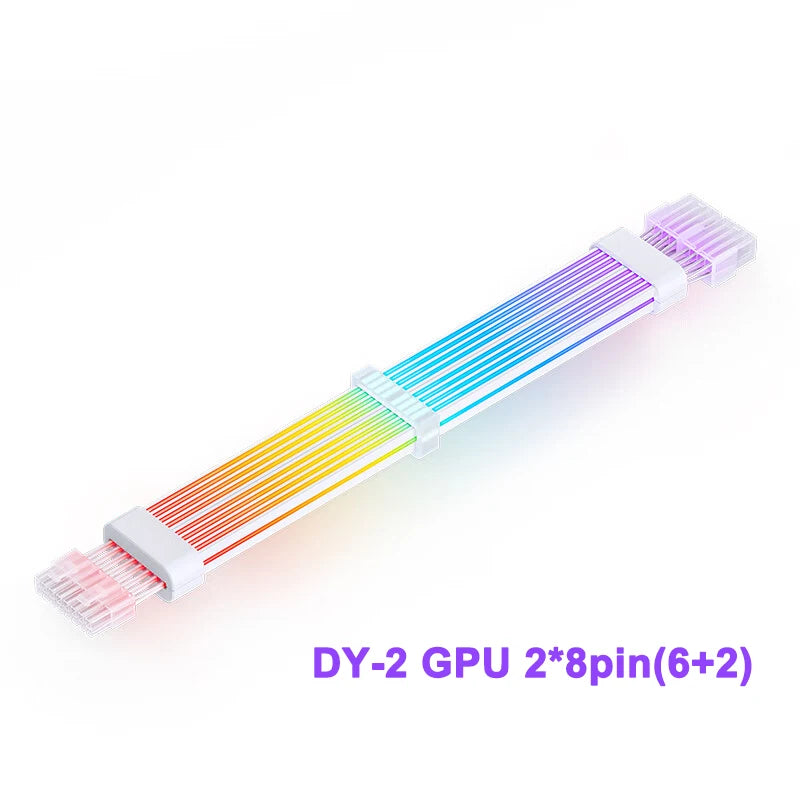 JONSBO DY-2 Power Supply Luminous Extension Cable 5V ARGB 24Pin Motherboard Graphics Card 3*8PIN LED Extension Cable
