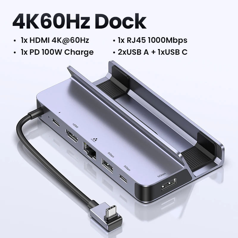 UGREEN Steam Deck Dock 4K60Hz 9 Ports RJ45 PD100W USB C HUB Compatible with Steam Deck ROG Ally LEGION Go iPhone 15 Pro/Pro Max