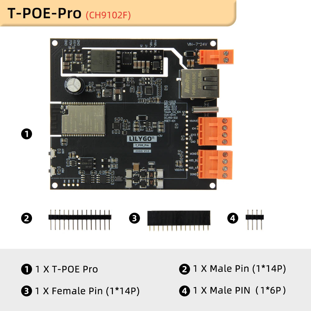 LILYGO® TTGO T-Internet-POE ESP32-WROOM LAN8720A Chip Ethernet Adapter And Downloader Expansion Board Programmable Hardware