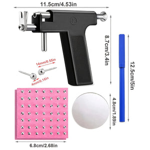 Professional Ear Piercing Gun Tool Set Professional Ear Piercing Gun Tool Set 98pcs Ear Studs Steel Ear Nose Navel Body Piercing - Stereotech