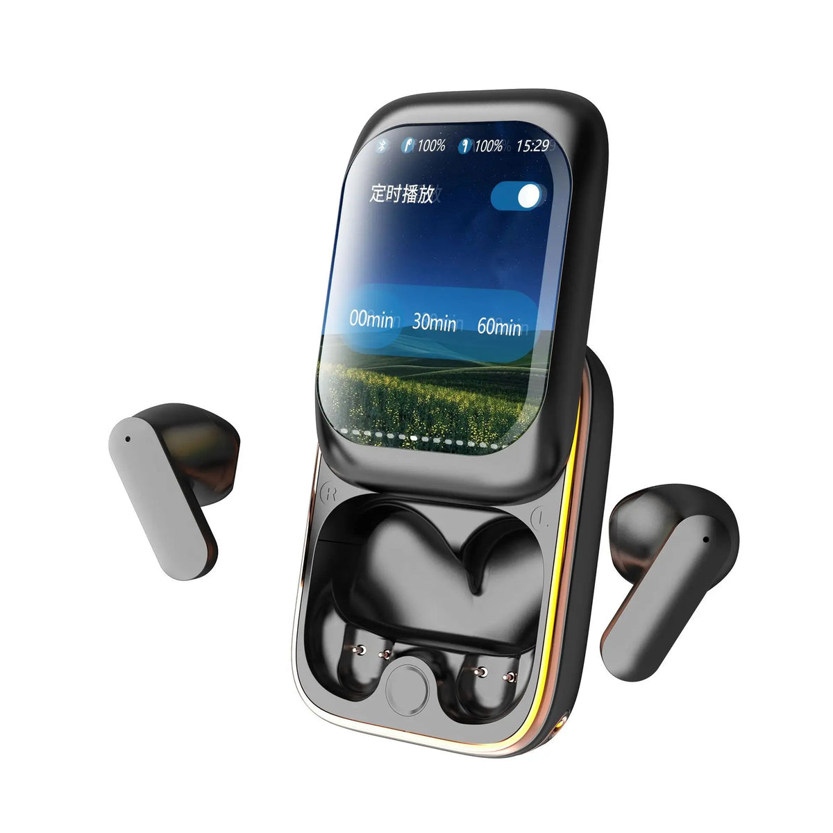 2024 New Wireless Bluetooth Earphone Smart System&amp;Touchscreen Slide Headset TWS Mini Portable In-Ear Sport Earbuds Gift