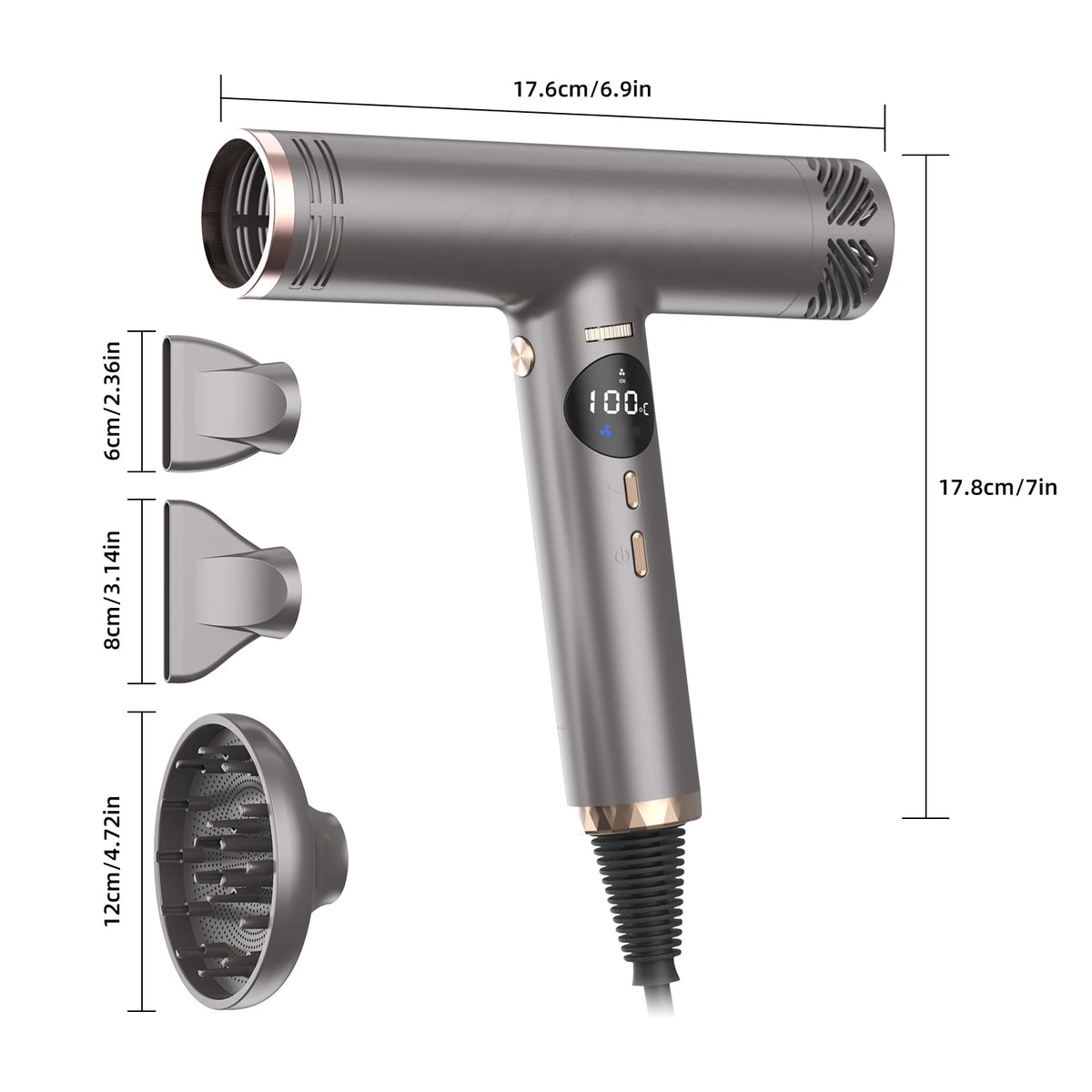 Professional High Speed Hair Dryer Curler Fast Dry With Hair Curling Nozzle Styling 110000rpm Hair Dryer Negative Ion High Speed