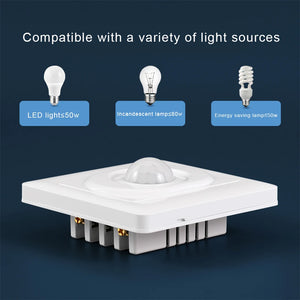 AC 220V LED PIR Motion Sensor Light Switch Infrared Human Body  Detection Auto On Off Light Smart Switch for Corridor Staircase