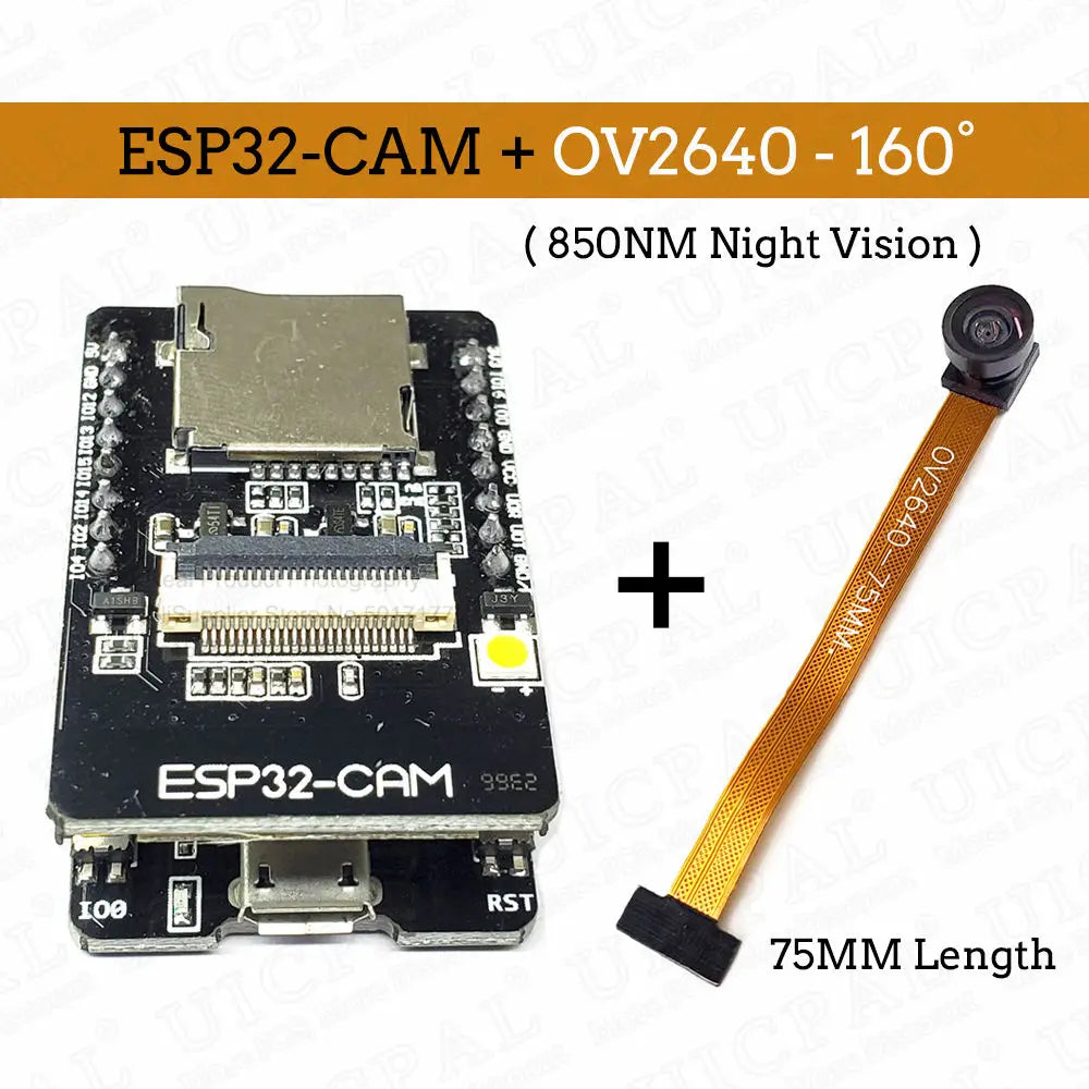 OV2640 ESP32 Cam Set with DVP 24pin Camera 66 120 160 Degree 850nm Night Vision 2MP 2.4 GHz 8MB PSRAM Wireless Bluetooth Module
