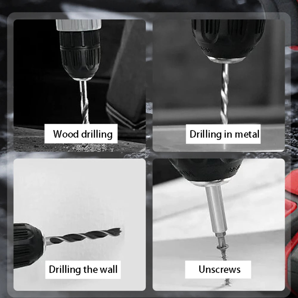 36V 1000W Electric Impact Drill 3 in 1 Electric Cordless Lithium-Ion Battery Mini Electric Power Screwdriver 2 Speed Power Tools