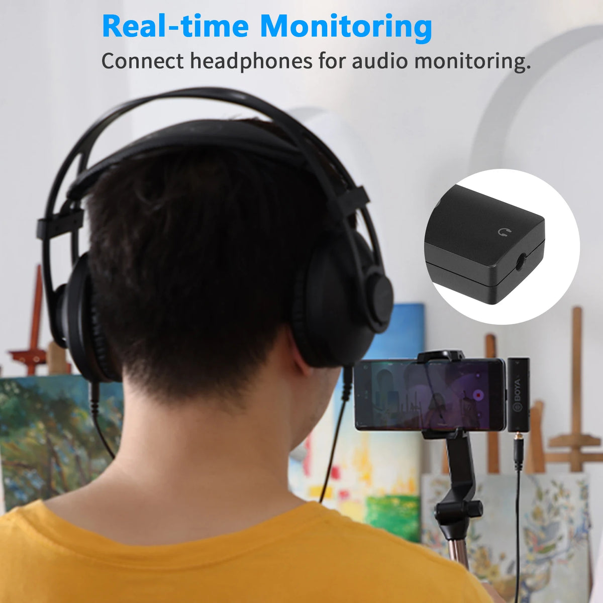 BOYA BY-XM6 S 2.4GHz Condenser Wireless Lavalier Lapel Microphone for PC Mobile Android iPhone DSLRs Cameras Streaming Youtube