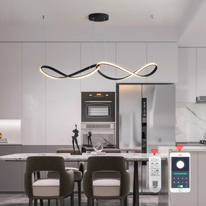 Modern Led Pendant Light, Led Chandelier For Dining Room Kitchen Lighting Gold/Chome/Bklack Living Bedroom Pendant Lamp W/Remote