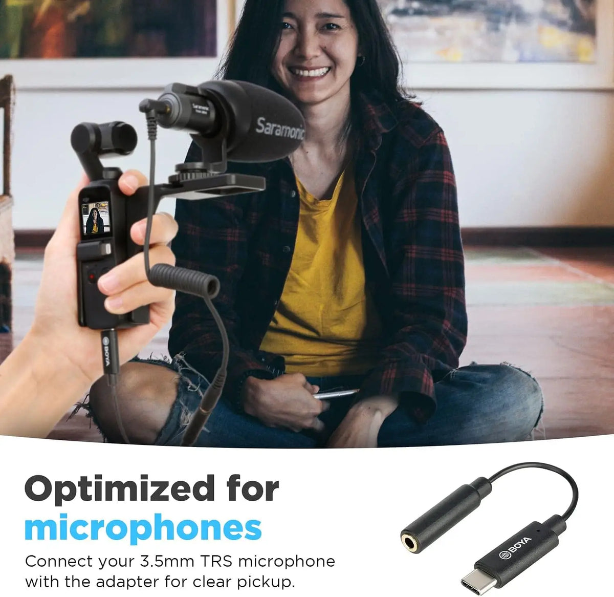 BOYA BY-K6 3.5mm TRS (Female) to Type-c (Male) Audio Adapter Cable for DJI OSMO™ Pocket Only