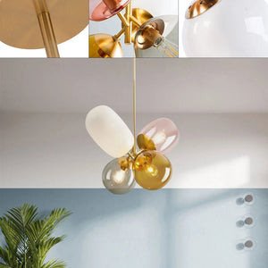 4 Colorful LED Balloon Chandelier Colorful Glass Ball Bubble Ceiling