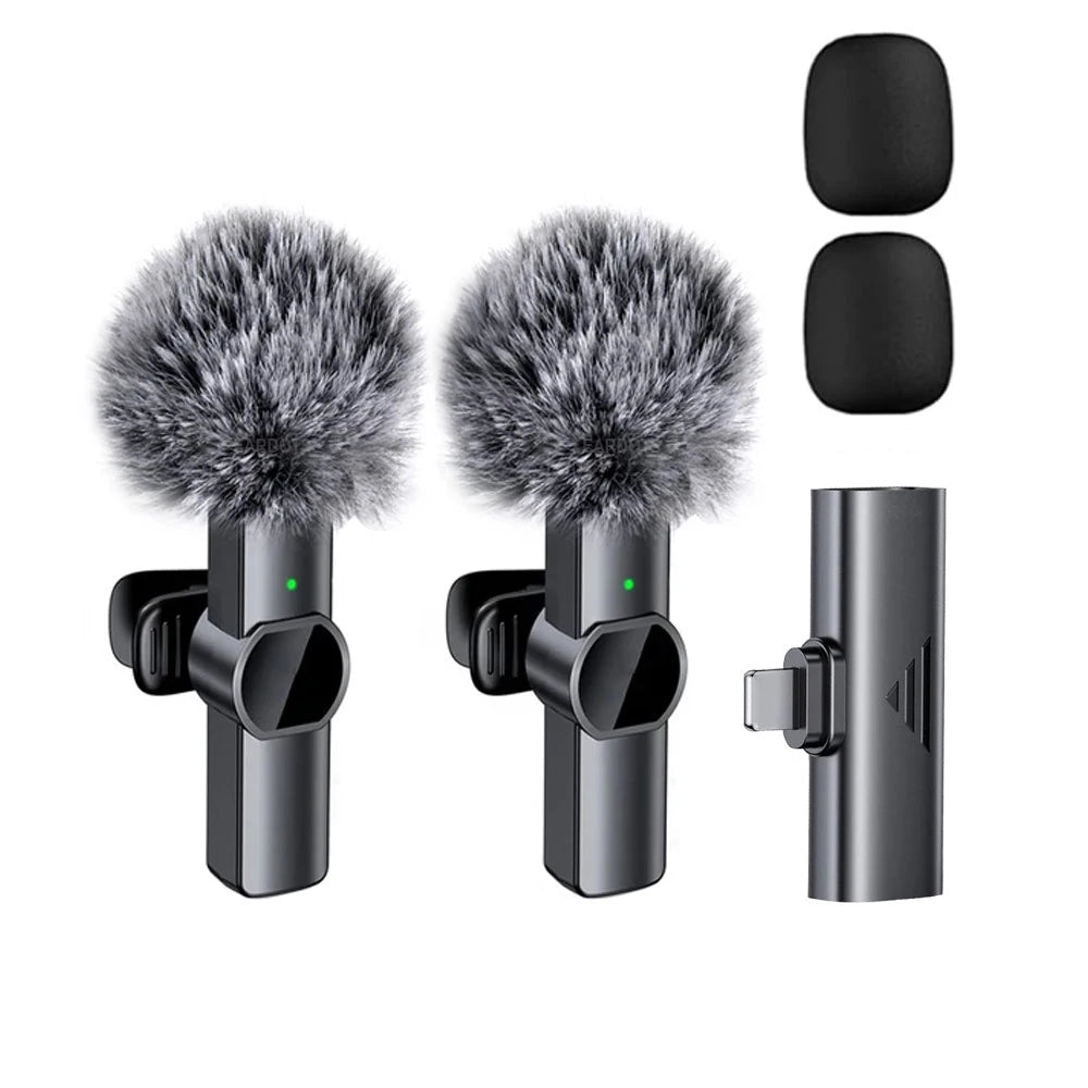 New Wireless Lavalier Microphone  Portable Audio Video Recording Mini Live Interview Recording  Gaming For iPhone Type C Mic - Stereotech