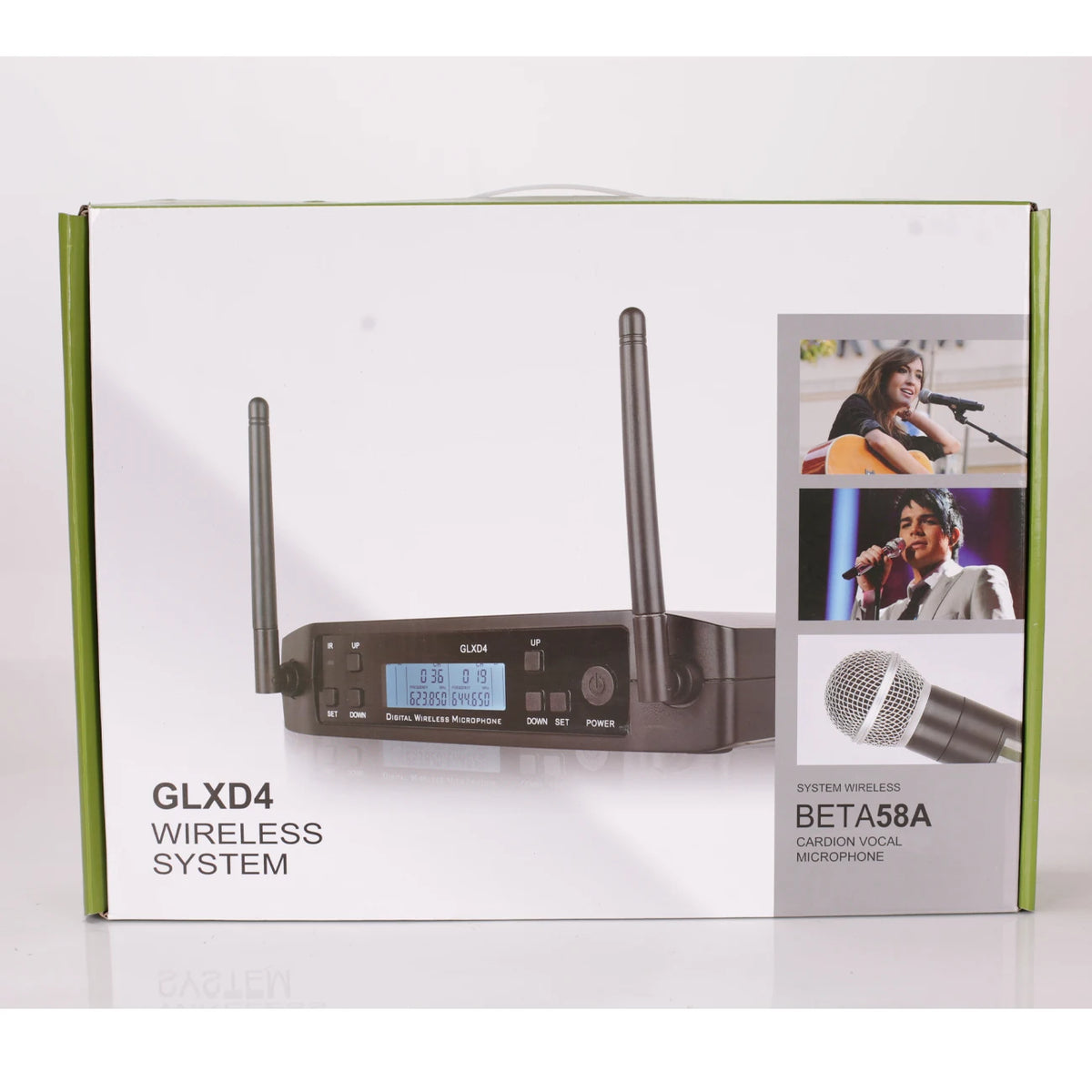 Maclex GLXD4 wireless microphone 2 channel UHF professional performance host live broadcast metal handheld microphone