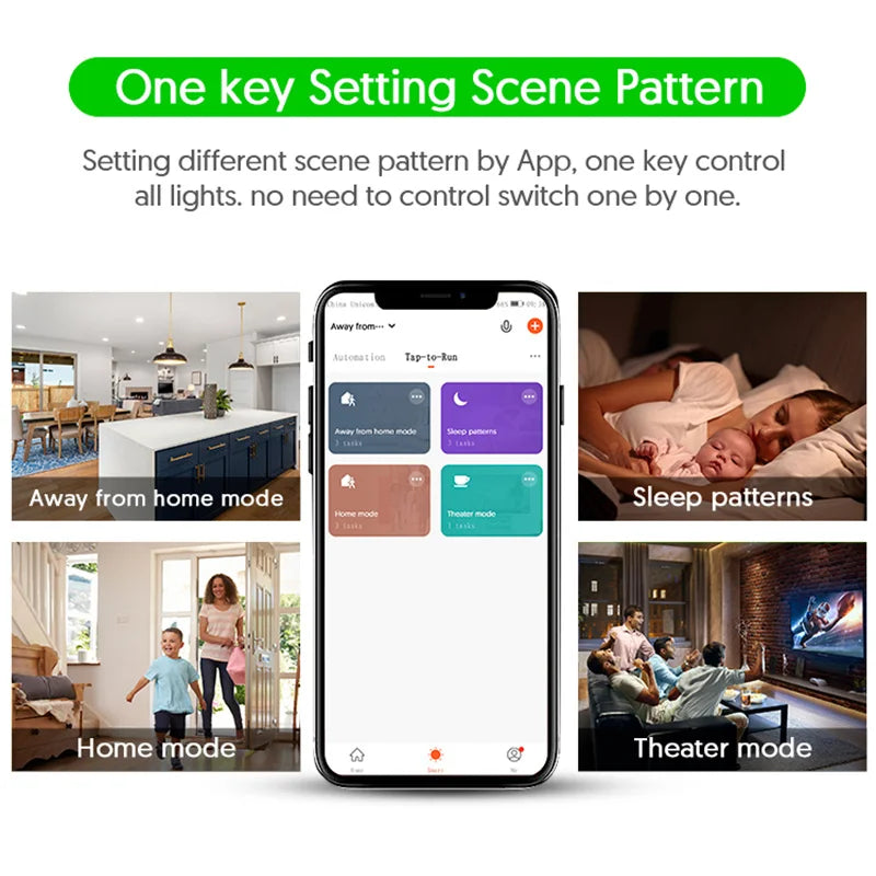 Milfra Smart Wifi Switch Neutral Wire Optional Intelligent Wall Button Light Switches AC100-240V Tuya APP Voice Control by Alexa - Stereotech