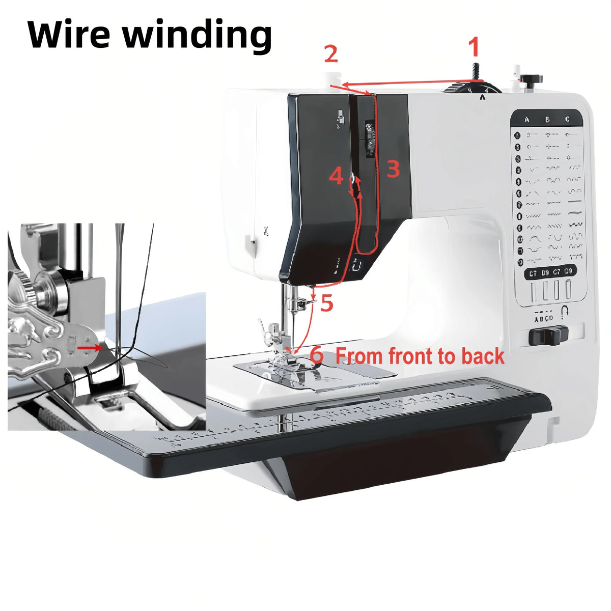 Home Multi-functional Small Electric Mini Sewing Machine 38 Kinds of Lines with Electric Foot Pedal Presser Foot Can Be Removed