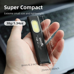 Warsun LED Keychain Flashlight USB-C Rechargeable 600Lm Portable Mini Torch Light Pocket Lantern Flood Work Light With Magnet