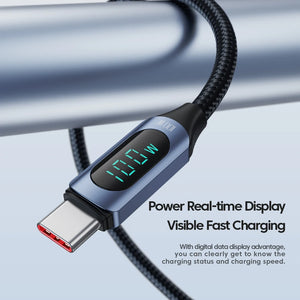 Toocki PD 100W Digital Display Type C to Type C Cable USB C Charger Cable for Huawei P50 40 Xiaomi POCO Samsung MacBook iPad