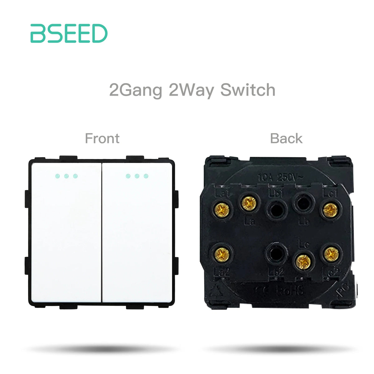 BSEED 1/2/3Gang 1/2Way Wall Button Switch Part Wall Power Socket Electrical Outlets Glass Frame DIY Module Part Free Combination