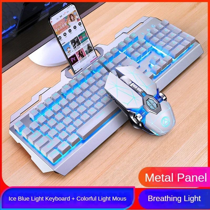 GX2 Wired Combo 104 Keys LED Light Changeable Waterproof RGB Backlit Gaming Mechanical Keyboard And Mouse Set for Desktop Laptop