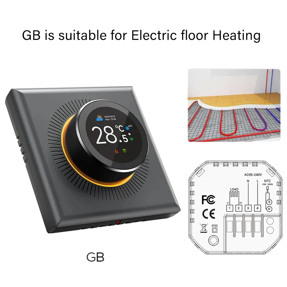 TUYA WiFi Smart Knob Thermostat  Floor Heating Water Gas Boiler Home Room Programmable Temperature Controller Alexa Google Home
