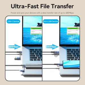 Vention 4 In 1 USB C 100W PD Type C To USB C Fast Charging Cable Usb A to Micro USB For POCO Xiaomi Samsung Mobile phone Cable