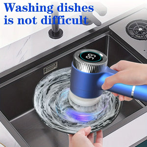 Xiaomi Electric Cleaning Brush Multifunctional Kitchen Bathroom Toilet Portable Powerful Clean Brush 5 Brush Heads LED Display