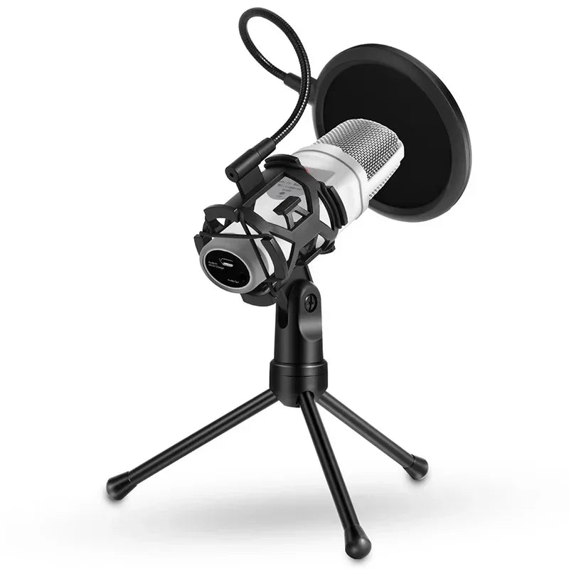 Microphone Stand Gaming Mic Tripod Mount Recording Equipment for Podcast Recording Studio Laptop Desktop Microphone Holder