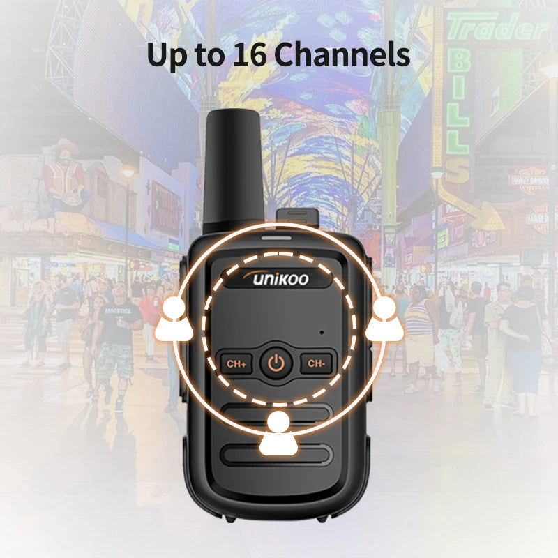 UNIKOO Walkie Talkie UK224 4 pcs Mini Portable Two Way Radio PMR FRS Handheld Radio Comunicador Long range Kids Walkie Talkies