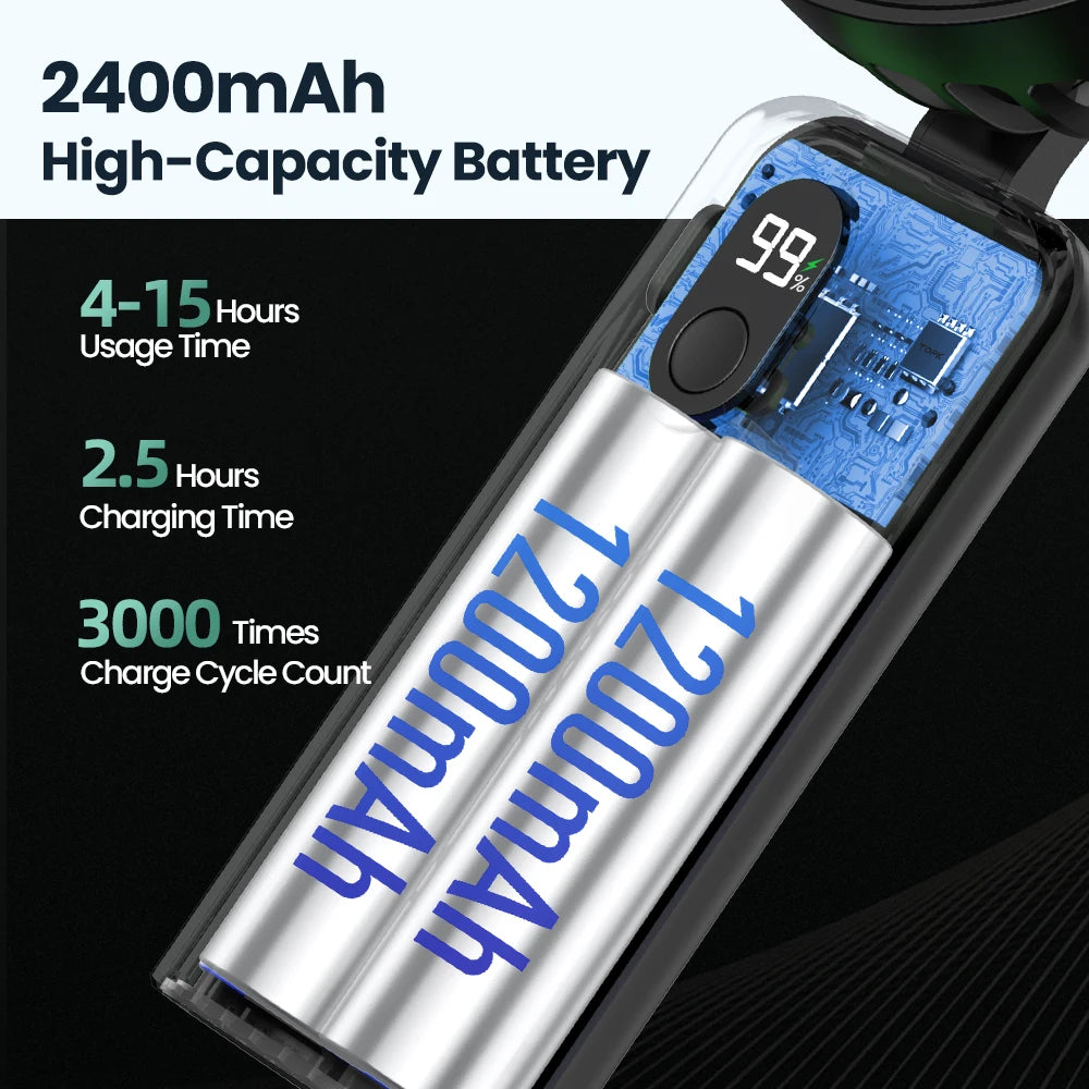 TOPK 5000mah Mini Portable Fan, USB Desk Electric Fan, Small Personal hand Fan with USB Rechargeable Cooling Neck Fans for Room - Stereotech