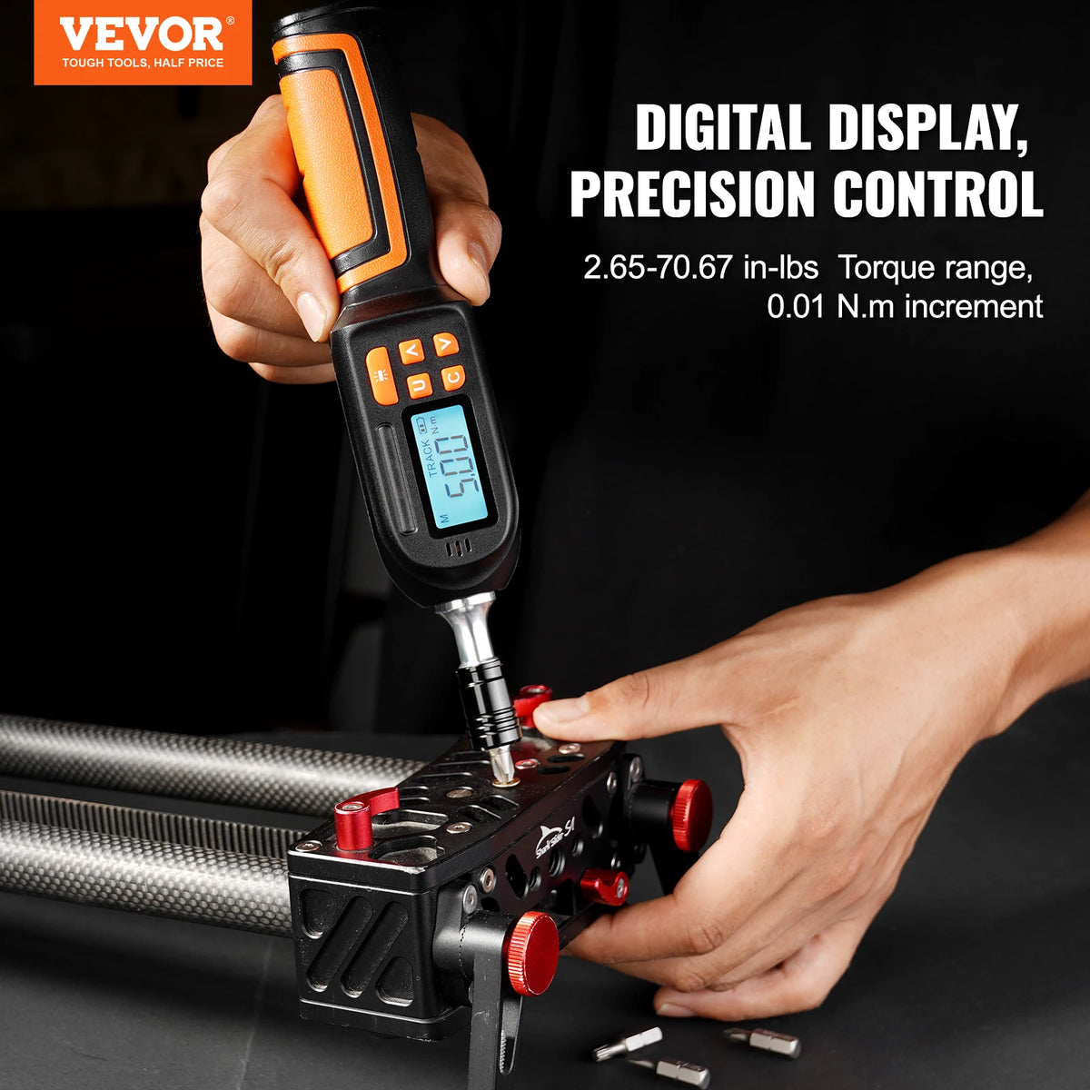 VEVOR 1/4&quot; Digital Torque Screwdriver Drive Screwdriver Torque Wrench with Bits &amp; Case Electrician Torque Screwdriver with LCD