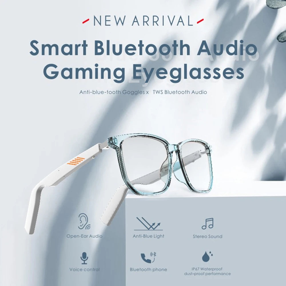 Smart Anti-Blue Light Bluetooth Glasses Stereo Sound Wireless Bluetooth Headset for Driving Working Gaming Hands-free Call