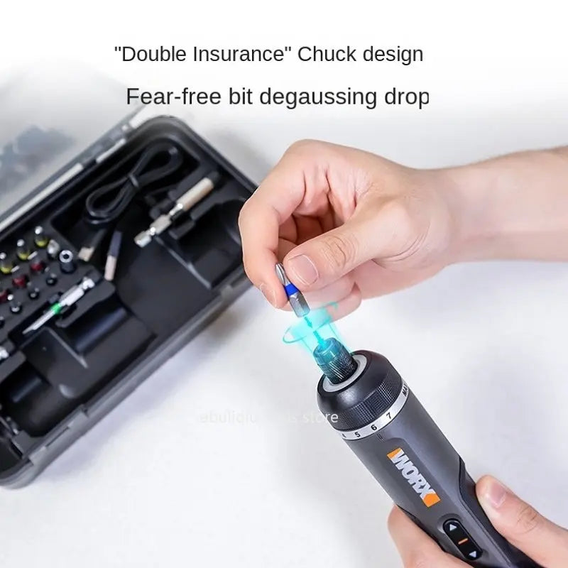 Worx 4V Mini Electrical Screwdriver Set WX242 WX240 Smart Cordless Electric Screw Driver USB Rechargeable 30 Bit Set Drill Tool
