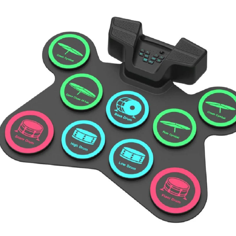 Hand-rolled Drum Kit with Horn, Portable Electronic Drum Kit