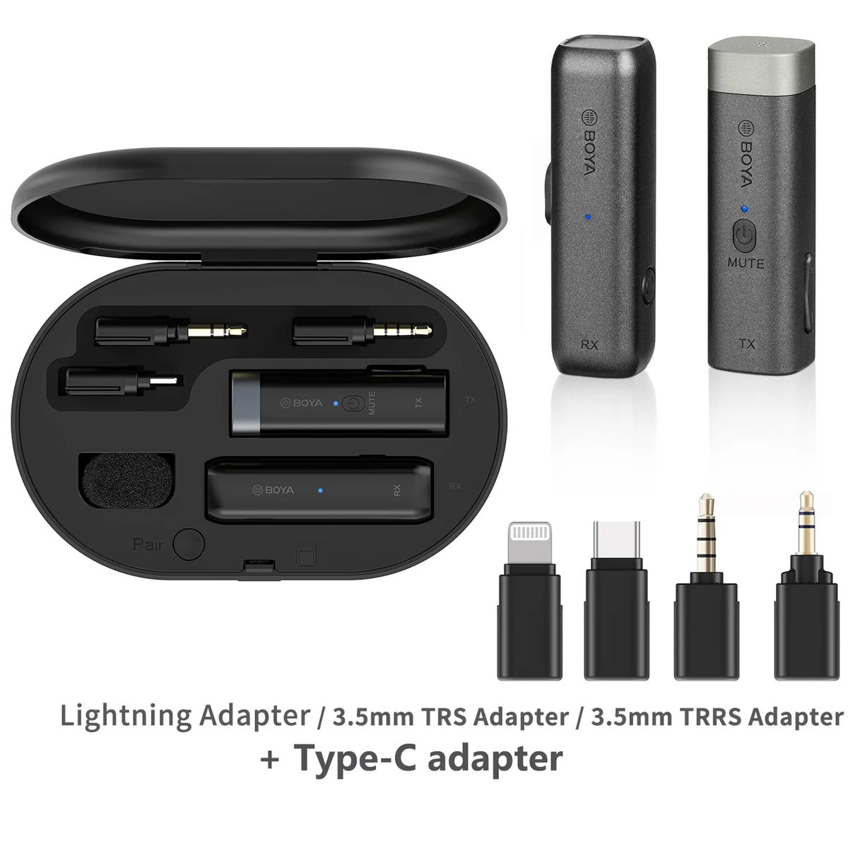 BOYA BY-WM3 Wireless Lavalier Lapel Microphone for iPhone Android DSLR Camera Laptop Computer Gaming Youtube Recording Streaming