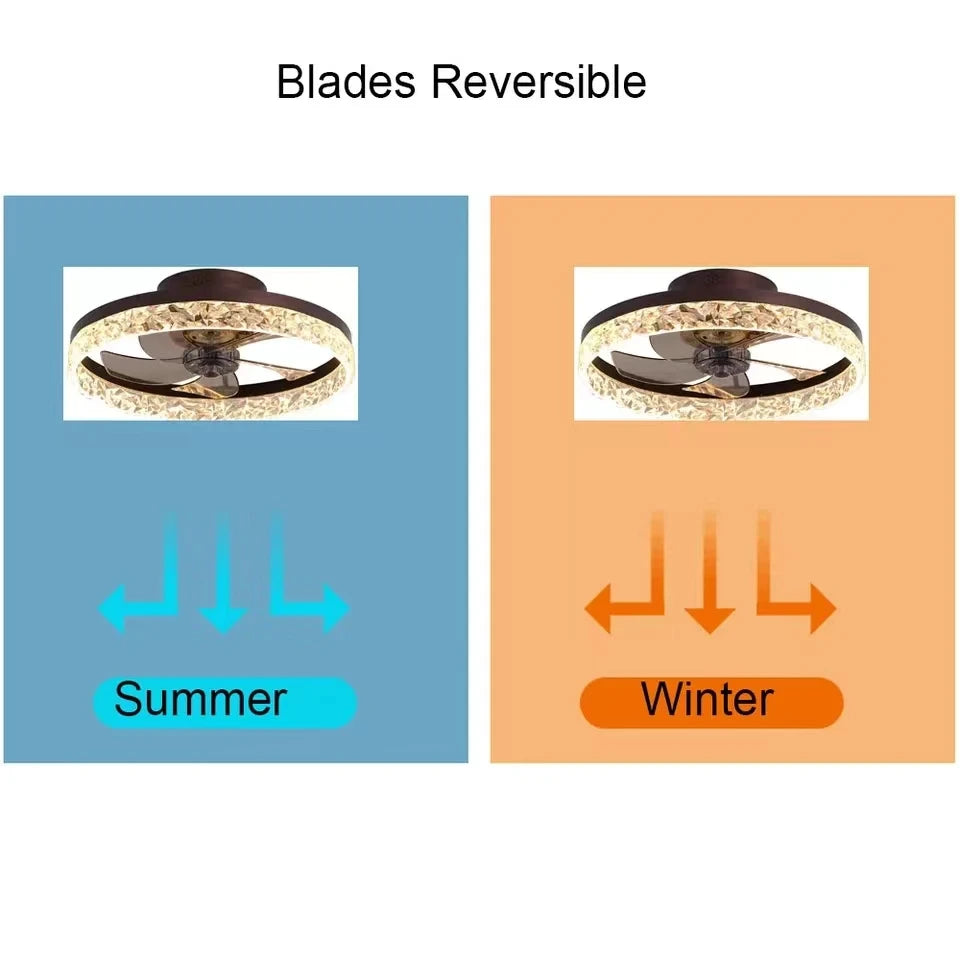 Nordic Ceiling Led Silent Ceiling Fan Light Remote Control Motor 6 Speed Timing Bedroom Fan Light Mobile App Remote Control Fan - Stereotech