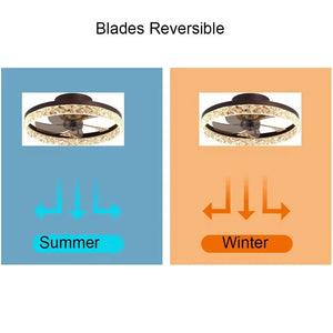 Nordic Ceiling Led Silent Ceiling Fan Light Remote Control Motor 6 Speed Timing Bedroom Fan Light Mobile App Remote Control Fan - Stereotech