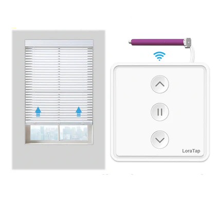 LoraTap Tuya Smart Life Push Button 80*80 Curtain Switch Electric Motor Engine Connected Voice Control Alexa Google Assistant - Stereotech
