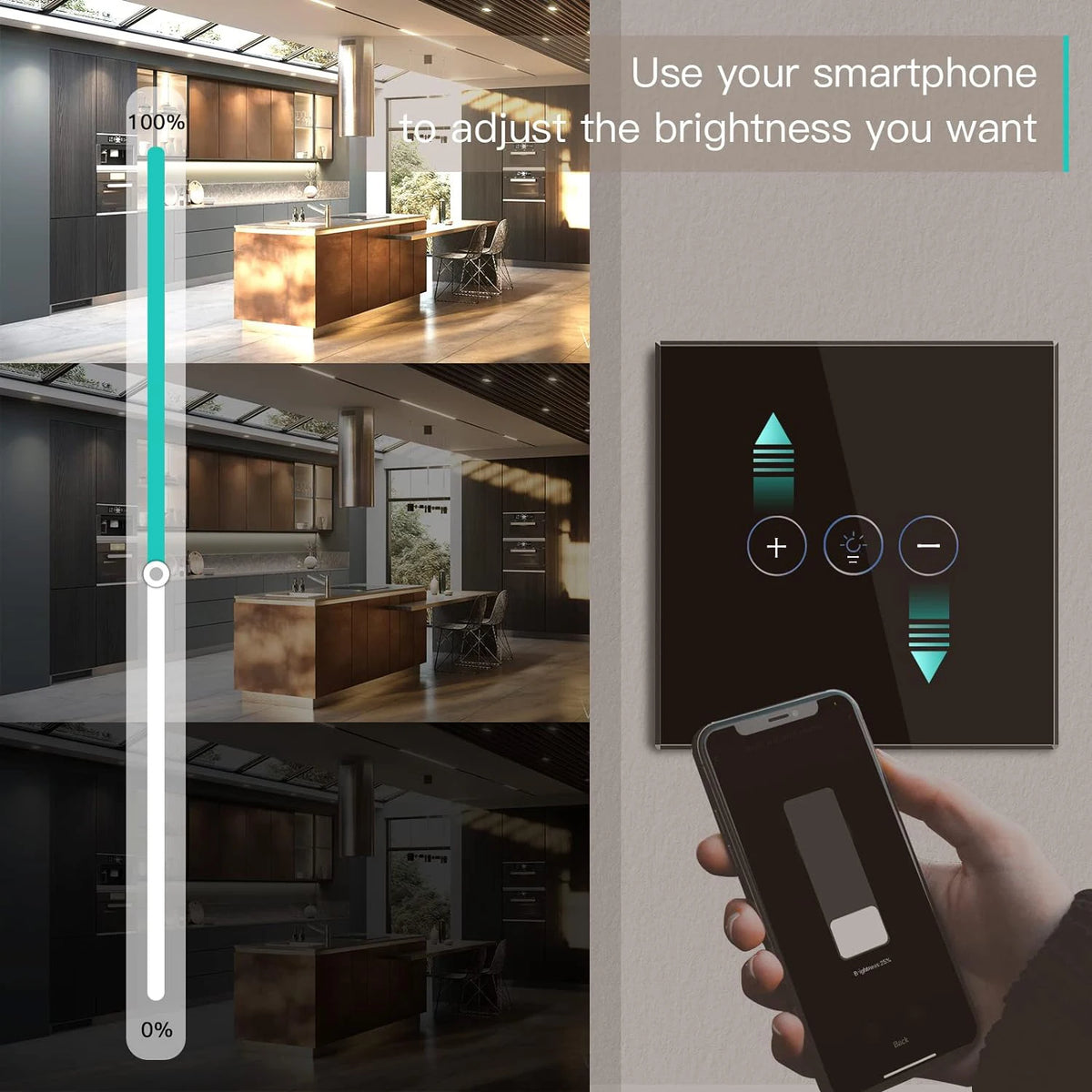 Tuya WiFi Smart Dimmer Switch Light Wireless Touch Dimming Wall Control LED Remote ON/Off EU 220V Work with Alexa Google Home