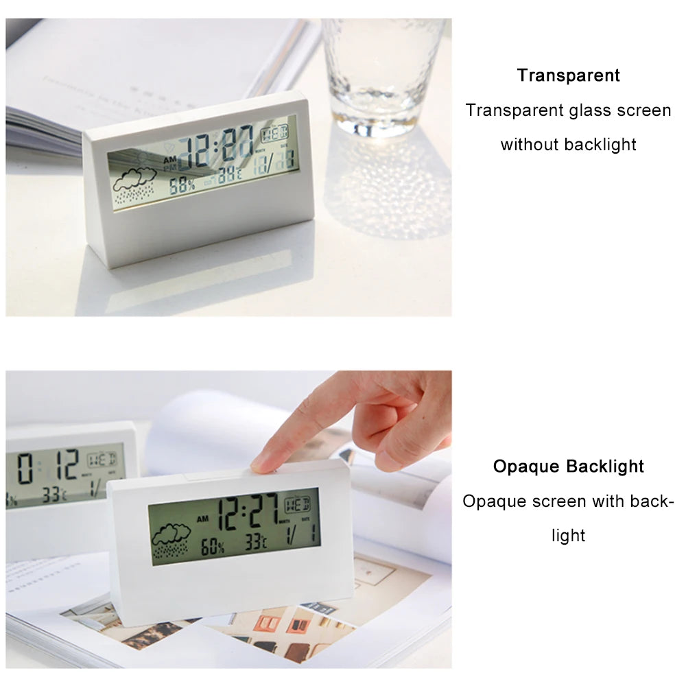 Multifunctional Electronic Alarm Clock With Temperature And Humidity Weather Display Children&#39;s Bedroom Bedside Smart Clock