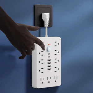 17-in-1 US Power Outlet, Power Outlet Surge Protector, 11 AC Outlets, 4 USB 2 Type-C, Desktop Charging Station with Overload Pro
