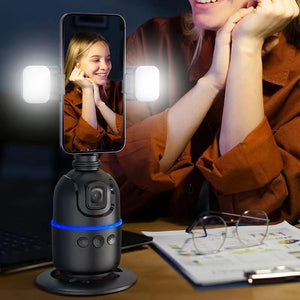 Auto Tracking Phone Holder 360° Rotation Face Tracking Phone Tripod Holder No App Follow Up Pan Tilt for Tiktok Video Recording - Stereotech